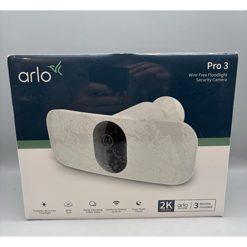 Arlo Pro 3 Wire Free Floodlight Security Camera FB1001B-100NAS - Sealed